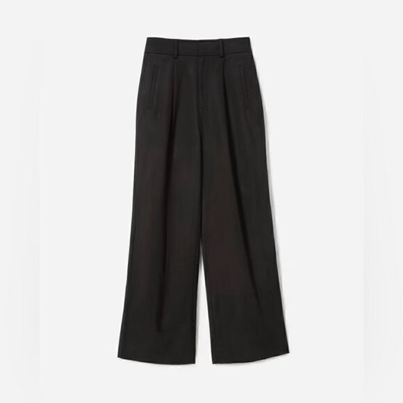 EVERLANE The Way High Drape Pant in Black Size 4 NWT Pleated Front Career Prep - Picture 6 of 14